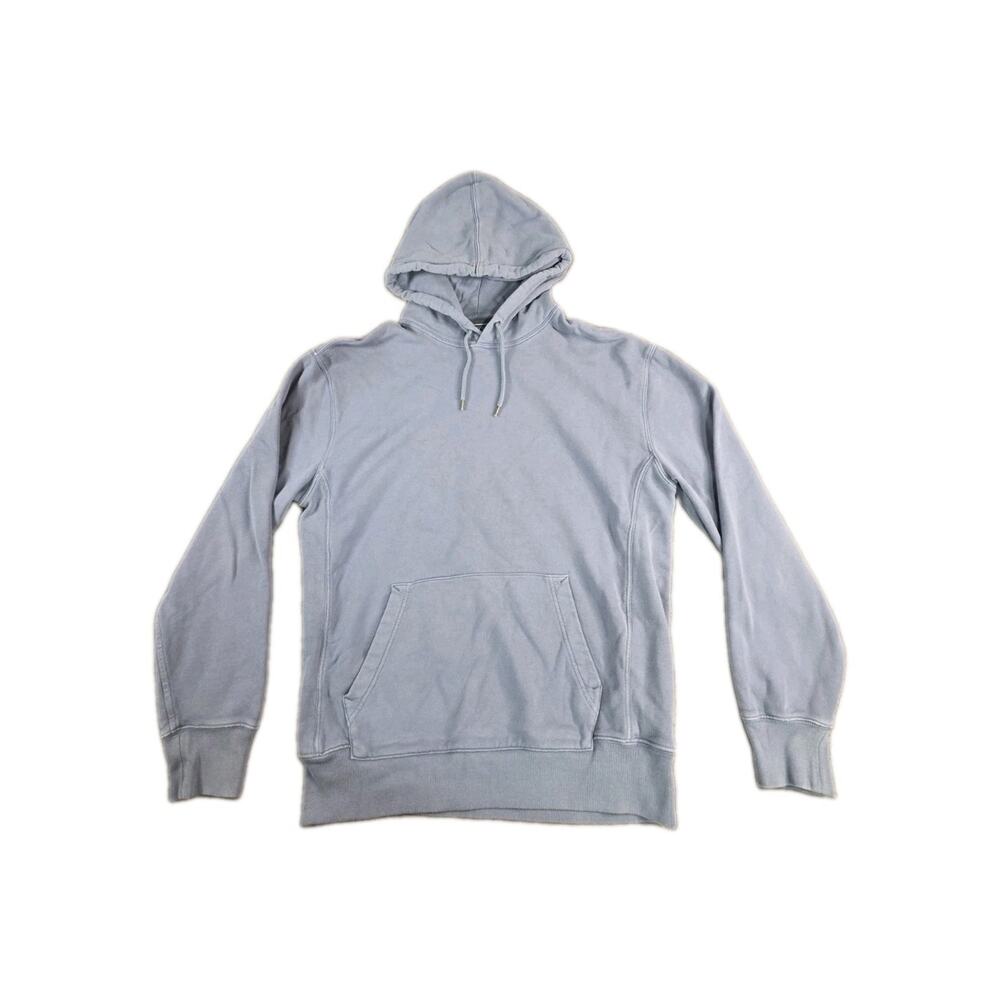 J.Crew Mens Size M Blue Hoodie Cotton Knit Goods French Terry Pullover C36-44